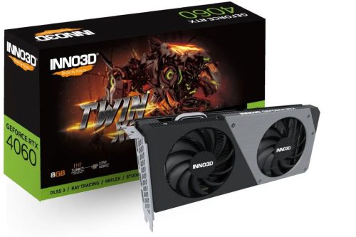 Inno3D GeForce RTX 4060 8GB TWIN X2 videokártya (N40602-08D6-173051N)
