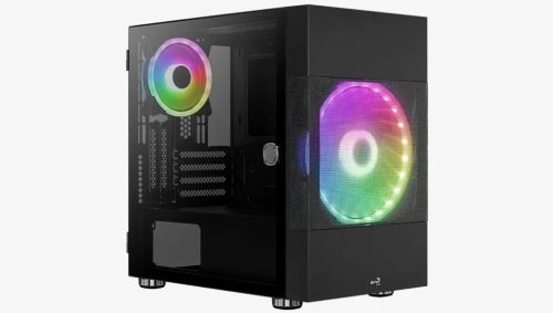 AeroCool Atomic-G-BK-v2 (GPU tartóval) táp nélküli ablakos Micro ATX ház fekete (ACCS-PV26123.11)