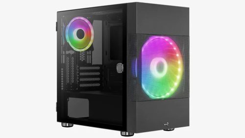 AeroCool Atomic (Atomic-G-BK-v1) táp nélküli ablakos Micro ATX ház fekete (ACCS-PV26023.11)