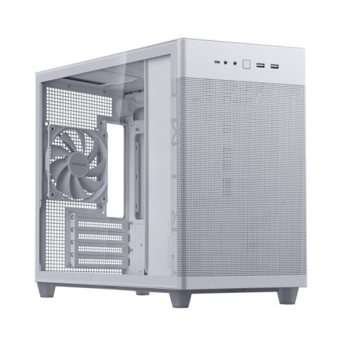 ASUS Prime AP201 Tempered Glass táp nélküli ablakos MicroATX ház fehér (90DC00G3-B39010)
