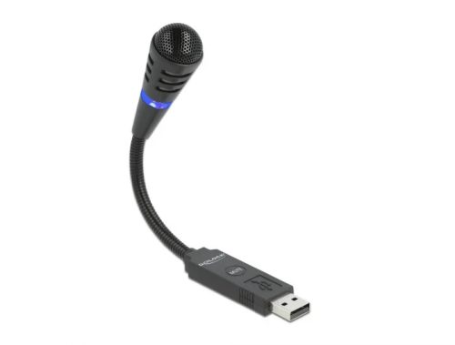 Delock USB mikrofon gégecsovel és némító gombbal (66499)