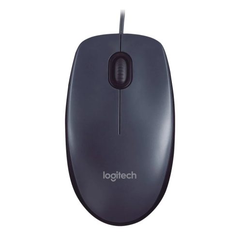 Logitech M90 optikai vezetékes egér sötét szürke USB, pc (910-001793 / 910-001794)