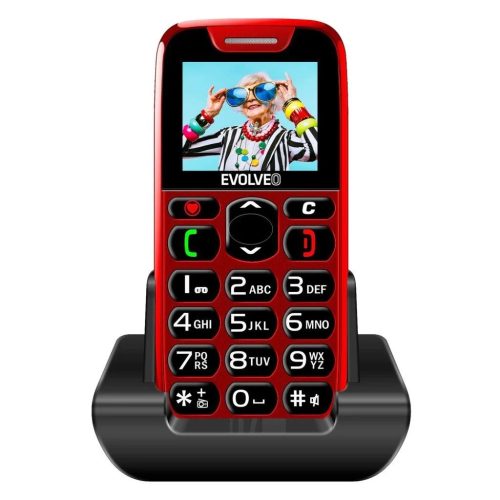 Evolveo EasyPhone EP-501 GSM mobiltelefon időseknek piros (SGM EP-501-RD)