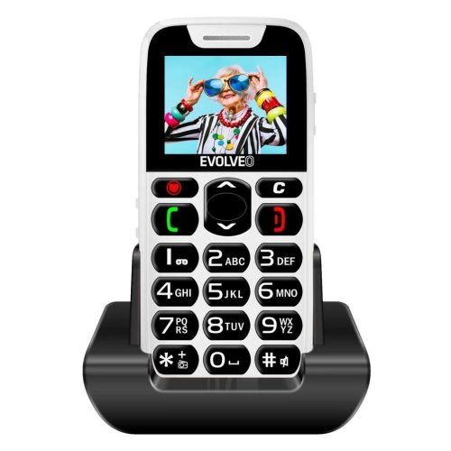 Evolveo EasyPhone EP-501 GSM mobiltelefon időseknek fehér (SGM EP-501-WH)
