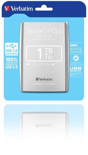 1TB Verbatim 2.5' Store 'n' Go külső winchester ezüst (53071)