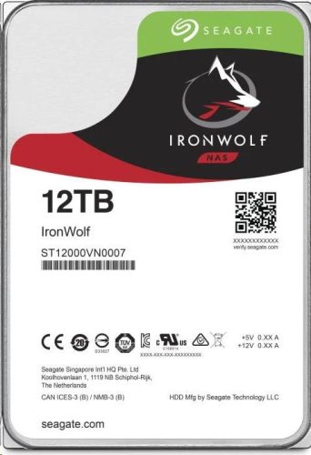 12TB Seagate 3.5' IronWolf SATA merevlemez (ST12000VN0008)
