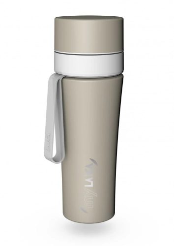 MyLAICA matt bézs színű rozsdamentes acél vízszűrős kulacs szilikon pánttal 0,55 liter (BR70C06)