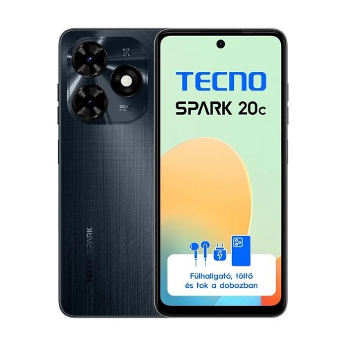 Tecno Spark 20C 4G 4/128GB Dual-Sim mobiltelefon fekete (10046953)