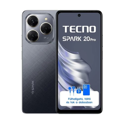 Tecno Spark 20 Pro 4G 8/256GB Dual-Sim mobiltelefon fekete (10049551)