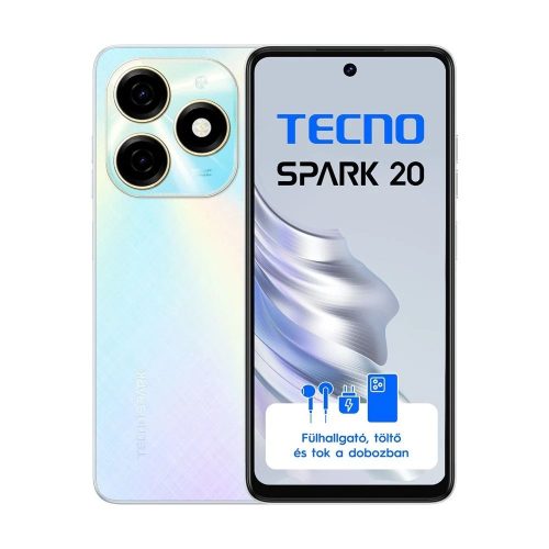 Tecno Spark 20 4G 8/256GB Dual-Sim mobiltelefon fehér (10050413)