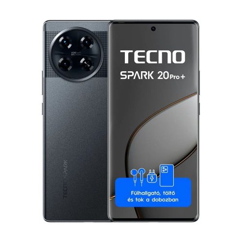 Tecno Spark 20 Pro+ 4G 8/256GB Dual-Sim mobiltelefon sötétszürke (10052446)