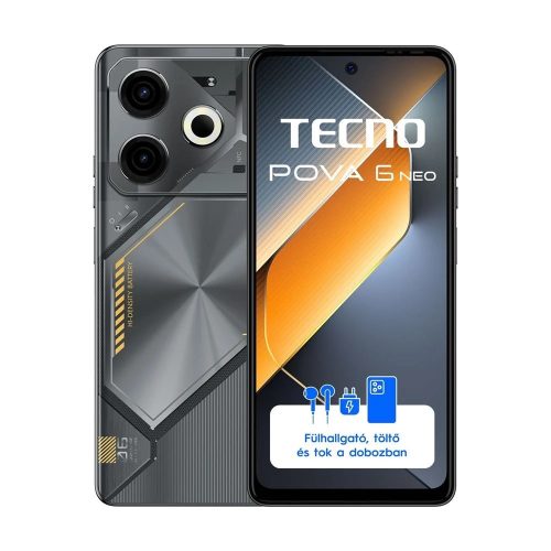 Tecno Pova 6 Neo 4G 8/256GB Dual-Sim mobiltelefon fekete (10056313)